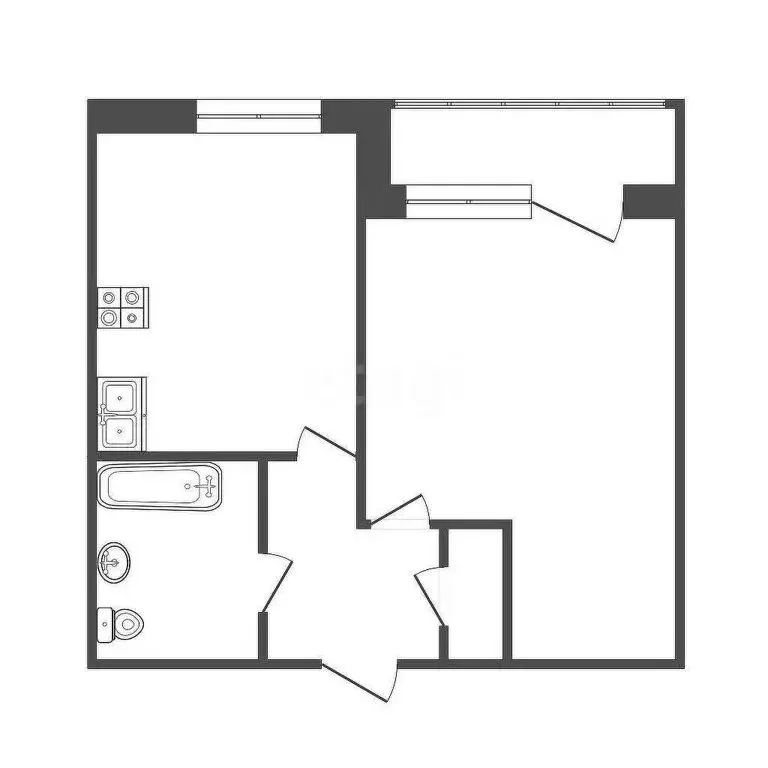 1-комнатная квартира: Кострома, Бульварная улица, 19/1 (32.3 м) - Фото 1