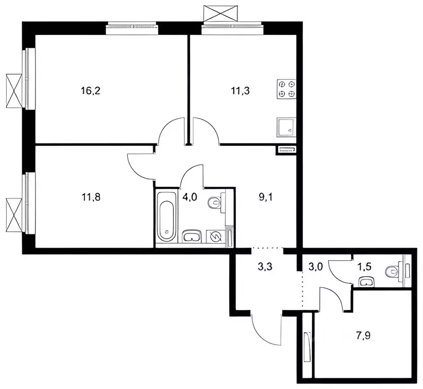 2-к кв. Московская область, Одинцово ул. Ракетчиков, 6 (66.7 м) - Фото 1