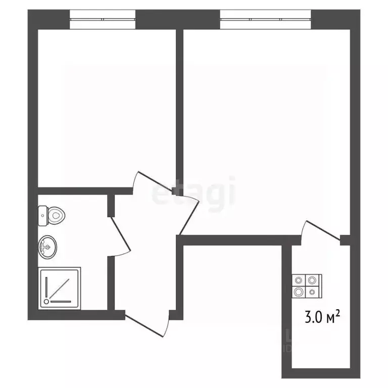 1-к кв. Башкортостан, Бирск ул. 8 Марта, 40 (35.8 м) - Фото 2