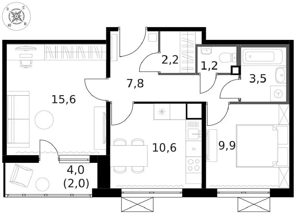 Продается 2-комнатная квартира - Фото 1