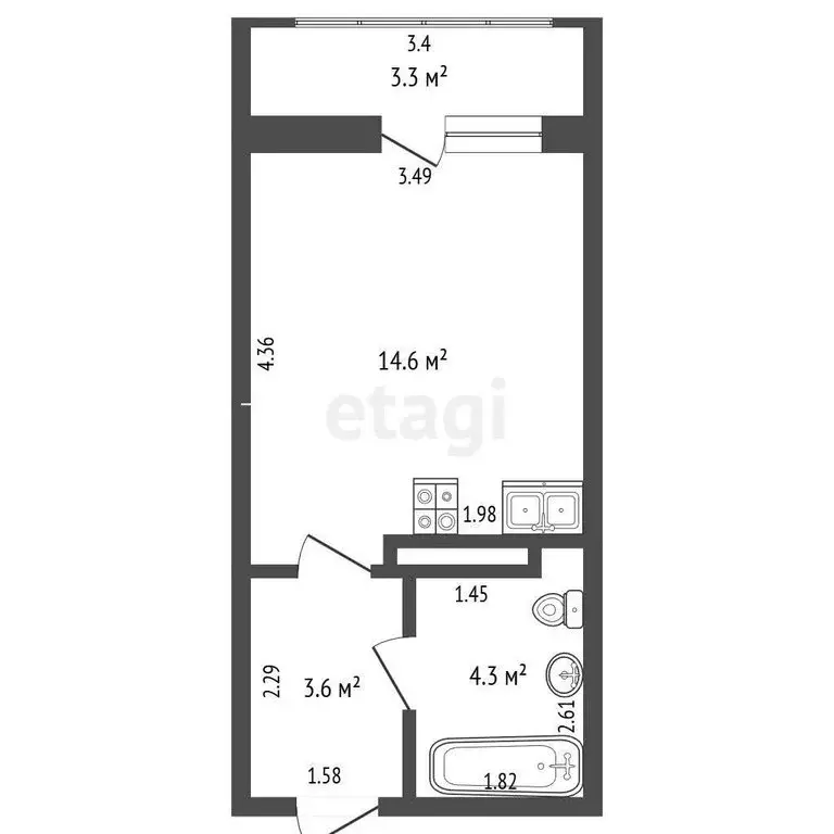 Квартира-студия: Самара, Южное шоссе, 9 (22.5 м) - Фото 0