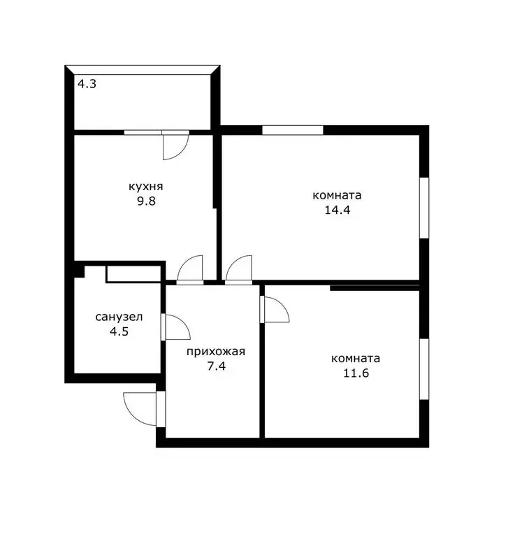 2-комнатная квартира: Краснодар, улица Даниила Смоляна, 71к2 (52 м) - Фото 1