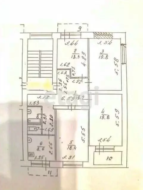 4-к кв. Костромская область, Кострома Мясницкая ул., 25 (103.1 м) - Фото 1