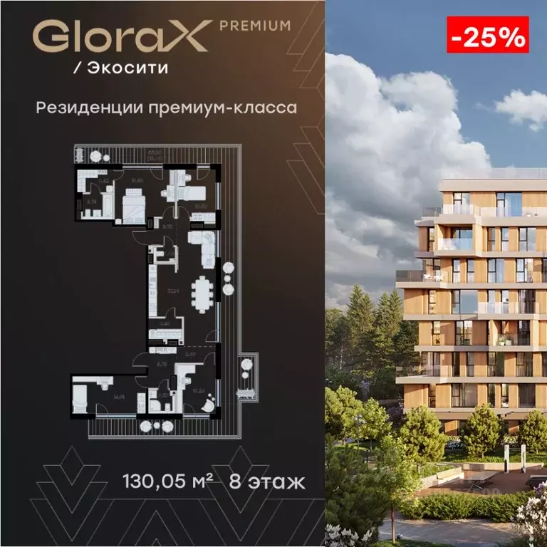 4-к кв. Татарстан, Казань Глоракс Премиум Экосити жилой комплекс ... - Фото 1