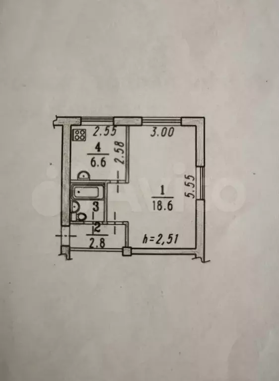 1-к. квартира, 31 м, 1/5 эт. - Фото 0