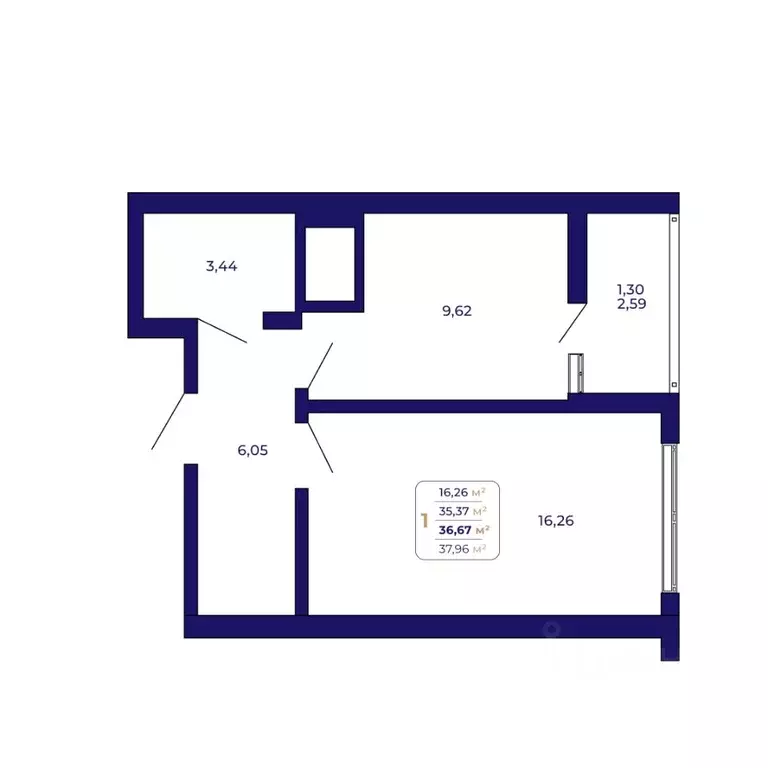 1-к кв. Башкортостан, Уфа Затон-Восточный жилрайон, Паруса жилой ... - Фото 1