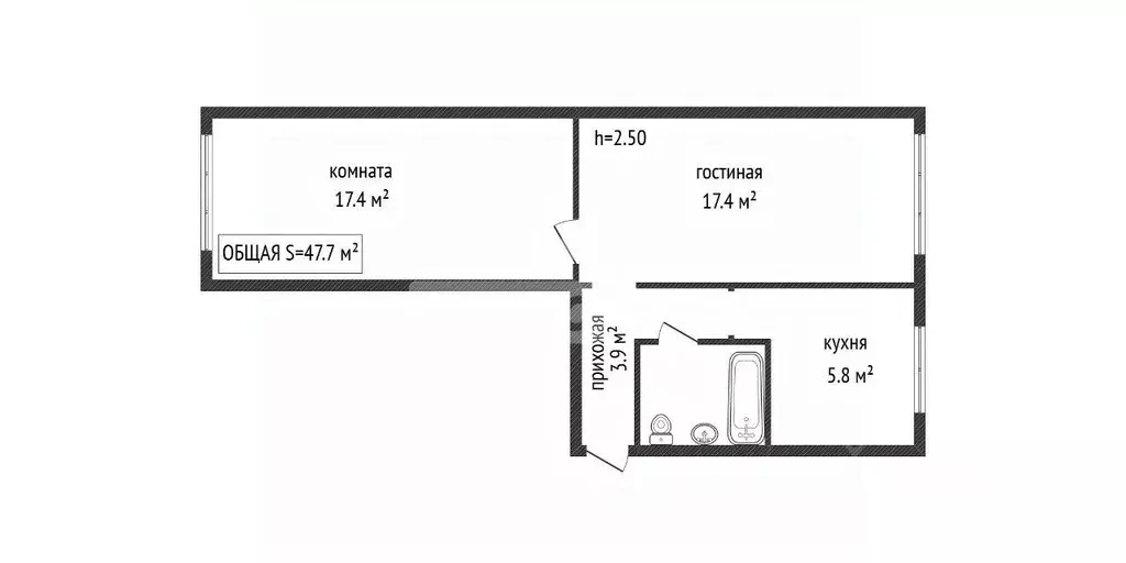 2-к кв. Кемеровская область, Ленинск-Кузнецкий ул. Зварыгина, 8 (47.7 ... - Фото 2