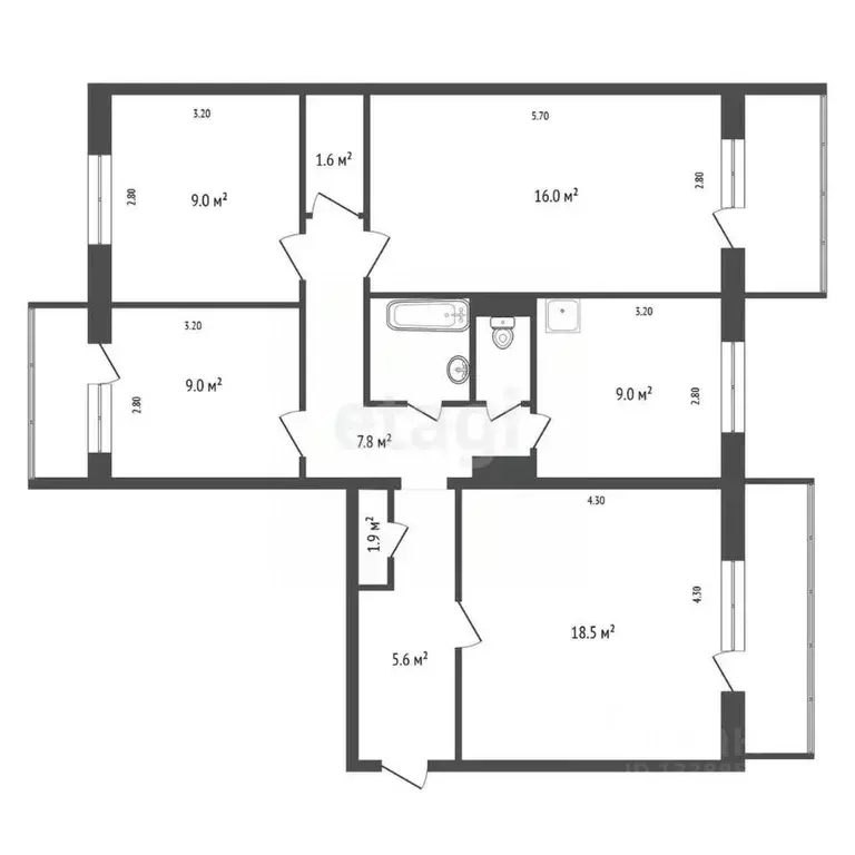 4-к кв. Красноярский край, Красноярск Зеленая Роща мкр, ул. Воронова, ... - Фото 2