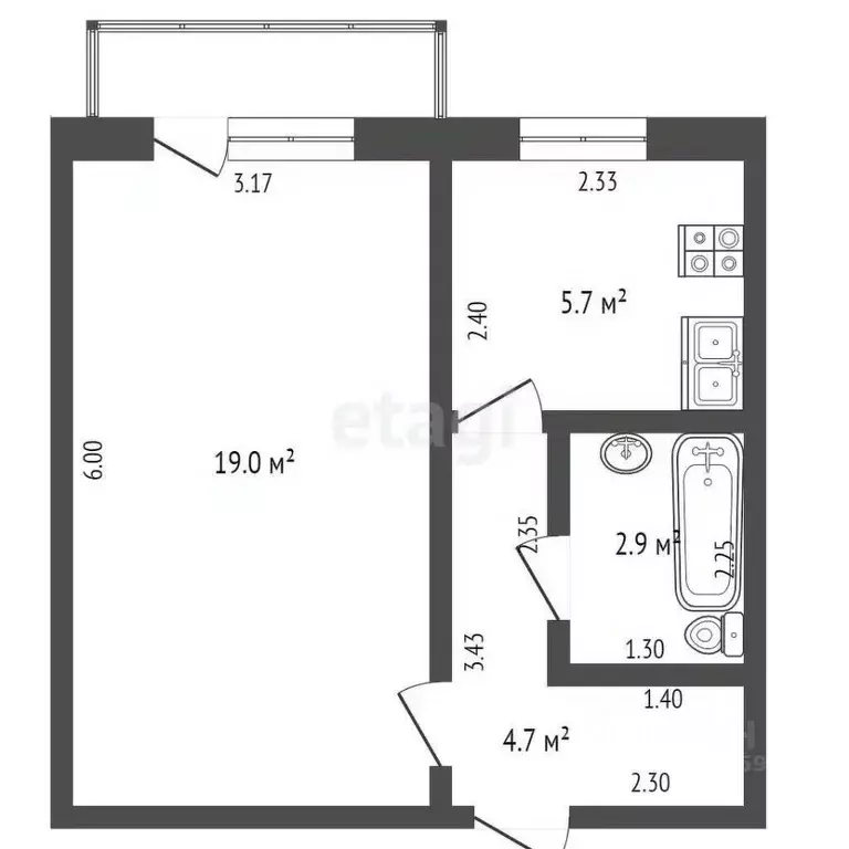 1-к кв. Тамбовская область, Котовск Октябрьская ул., 37А (32.3 м) - Фото 2