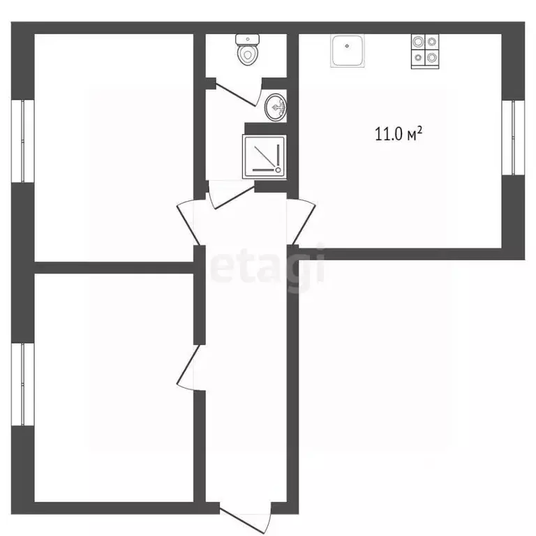 2-к кв. Ярославская область, Рыбинский муниципальный округ, пос. ... - Фото 1