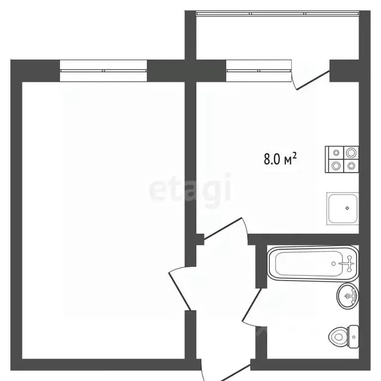 1-к кв. Владимирская область, Муром Совхозная ул., 64/2 (36.2 м) - Фото 1