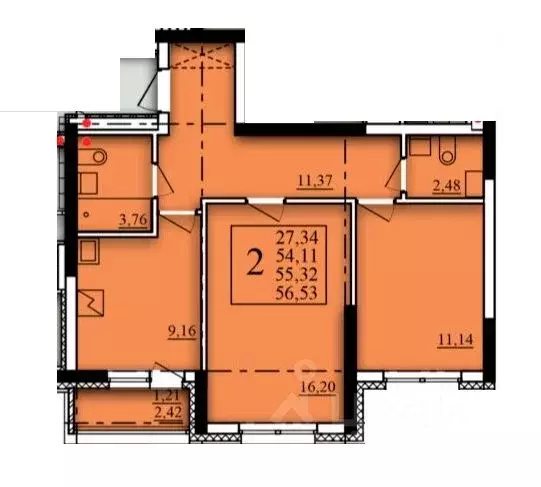 2-к кв. Башкортостан, Уфа Затон-Восточный жилрайон, Паруса жилой ... - Фото 1