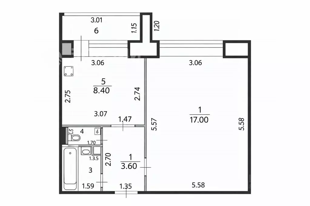 1-к кв. Чувашия, Чебоксары просп. Тракторостроителей, 68 (32.6 м) - Фото 2