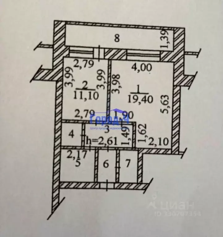 1-к кв. Чувашия, Чебоксары бул. Мефодия Денисова, 6 (58.0 м) - Фото 1