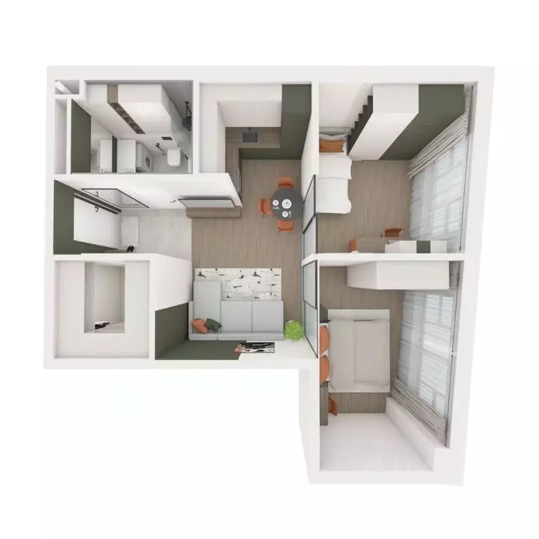 2-к кв. Приморский край, Владивосток ул. Нейбута (54.58 м) - Фото 2