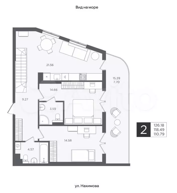 4-к. квартира, 118,5 м, 1/4 эт. - Фото 1