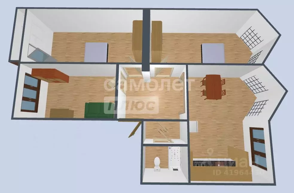 4-к кв. Коми, Сыктывкар Коммунистическая ул., 69 (80.2 м) - Фото 2