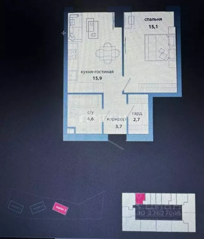 2-к кв. Москва ул. Василия Ланового, 6к3 (42.01 м) - Фото 2