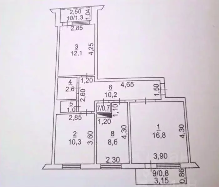 3-к кв. Ростовская область, Батайск Октябрьская ул., 122 (61.0 м) - Фото 1