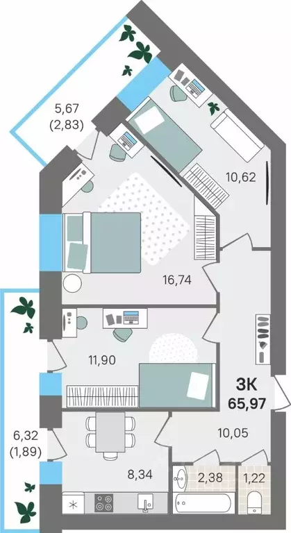 3-к кв. Пермский край, Пермский муниципальный округ, с. Култаево ул. ... - Фото 1