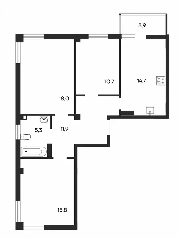 3-комнатная квартира: Бахчисарай, ЖК Прованс (80.3 м) - Фото 0