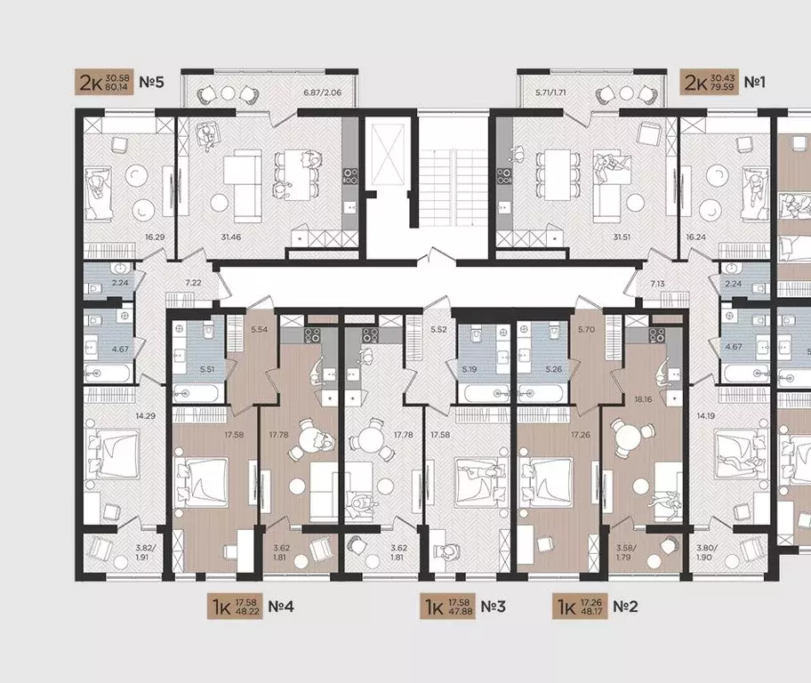 2-к кв. Калининградская область, Калининград Мой Город жилой комплекс ... - Фото 2