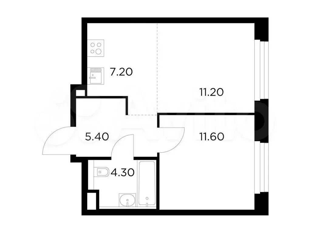 2-к. квартира, 39,7 м, 3/23 эт. - Фото 0