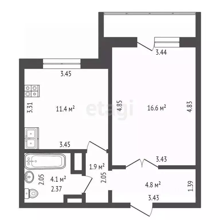 1-к кв. Костромская область, Кострома Давыдовский-3 мкр, 9 (38.8 м) - Фото 1