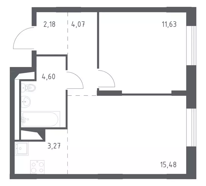 1-комнатная квартира: деревня Лаголово, жилой комплекс Квартал ... - Фото 1
