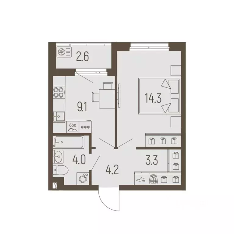 1-к кв. Пермский край, Пермь Подлесная ул., 55А (36.2 м) - Фото 1