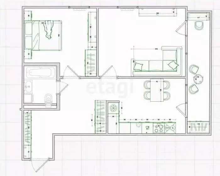 2-к кв. Татарстан, Казань Бухарская ул., 32к3 (56.0 м) - Фото 2