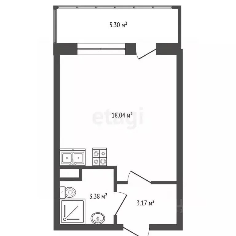 Студия Санкт-Петербург просп. Ветеранов, 214 (24.6 м) - Фото 2