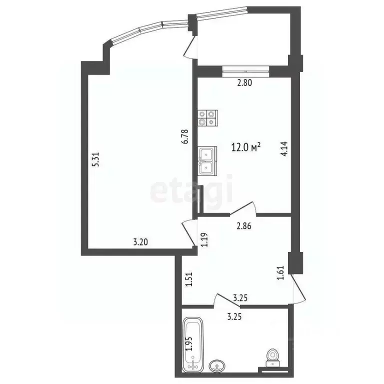 1-к кв. Севастополь ул. Парковая, 14к2 (46.3 м) - Фото 1