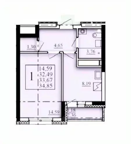 1-к кв. Башкортостан, Уфа Затон-Восточный жилрайон, Паруса жилой ... - Фото 1