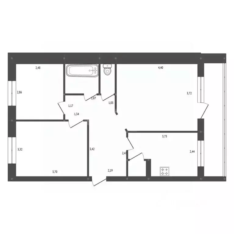 3-к кв. Амурская область, Белогорск ул. Транспортная, 40 (58.1 м) - Фото 1