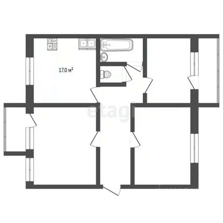 3-к кв. Тамбовская область, Тамбов Тамбов-4 тер., 3 (91.3 м) - Фото 1
