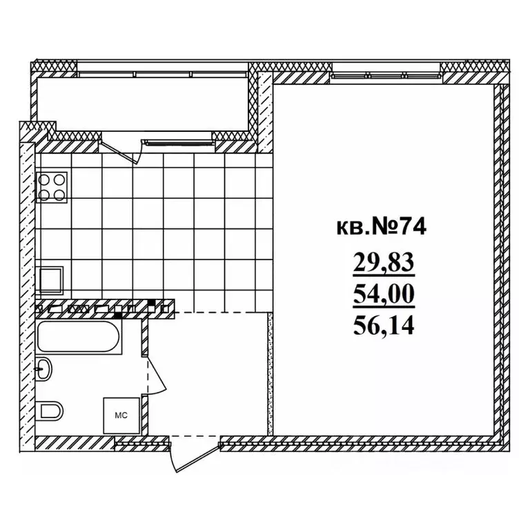 Студия Новосибирская область, Новосибирск Садовая ул., 17 (56.5 м) - Фото 0