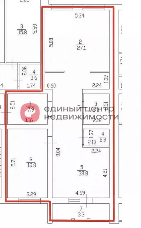 2-к кв. Тюменская область, Тюмень ул. Бирюзова, 6Б (100.6 м) - Фото 0