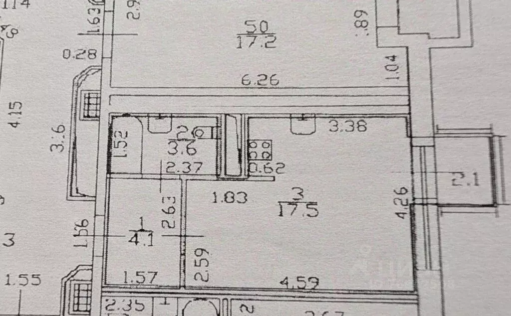 Студия Санкт-Петербург ул. Оптиков, 34К1 (27.0 м) - Фото 2