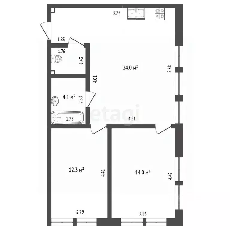 3-к кв. Москва Новоостаповская ул., 20 (60.2 м) - Фото 2