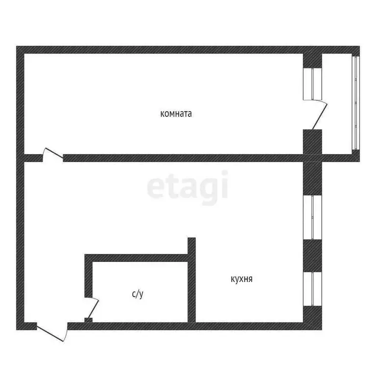 1-комнатная квартира: Курган, улица Гоголя, 195 (30.9 м) - Фото 0
