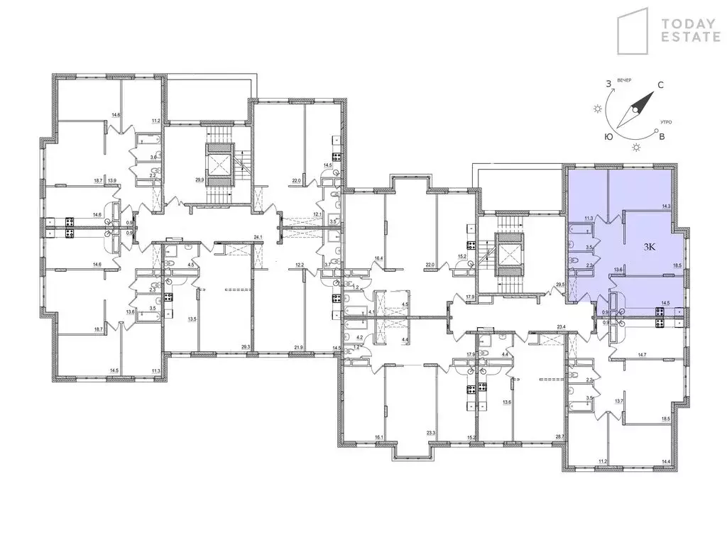 3-комнатная квартира: Болтино, улица Баздырева, 11 (79.5 м) - Фото 1
