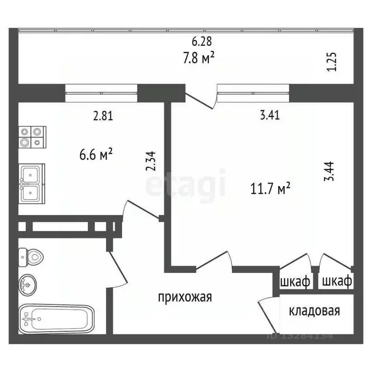 1-к кв. Вологодская область, Череповец ул. Наседкина, 11 (28.3 м) - Фото 2