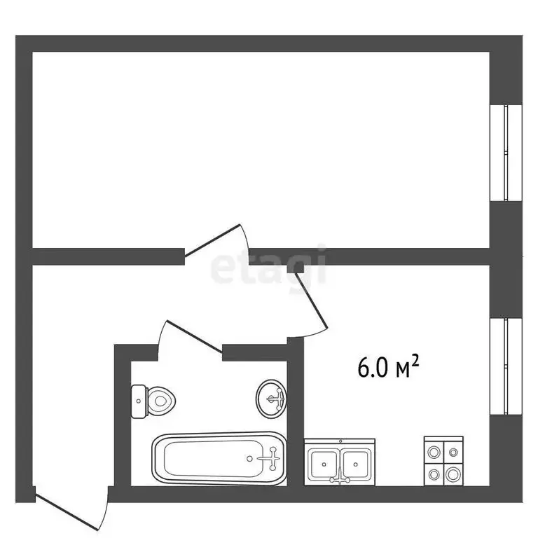 1-комнатная квартира: Камышлов, улица Энгельса, 183 (41.5 м) - Фото 1