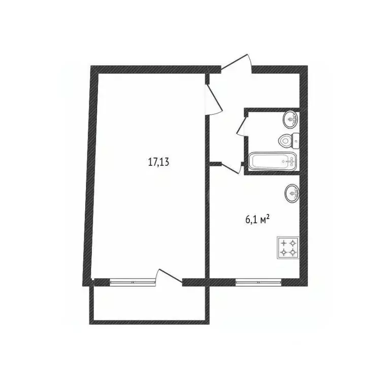 1-к кв. Белгородская область, Белгород ул. Щорса, 3 (30.0 м) - Фото 2