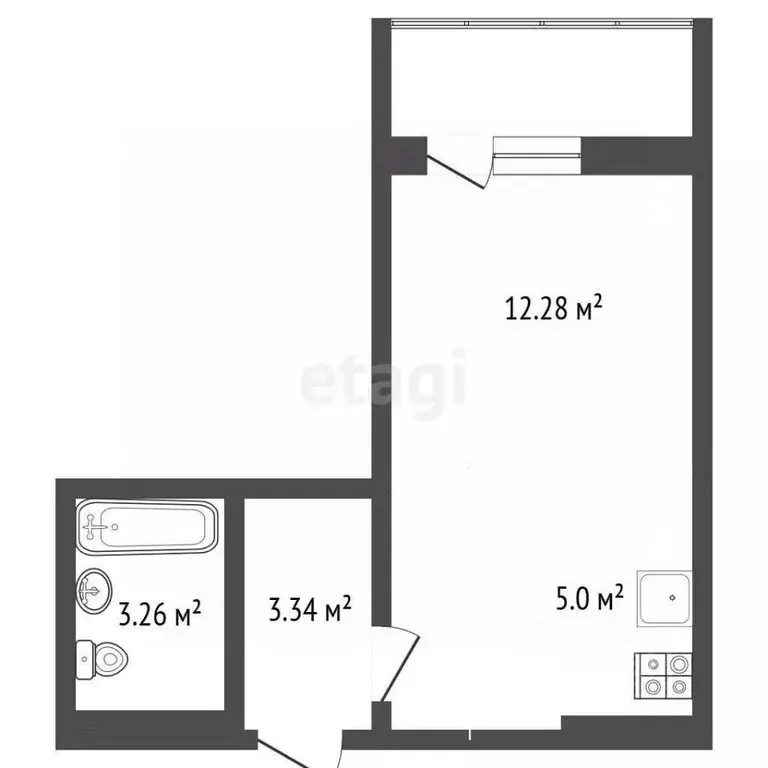 Студия Краснодарский край, Анапа бул. Босфорский, 14 (23.8 м) - Фото 2