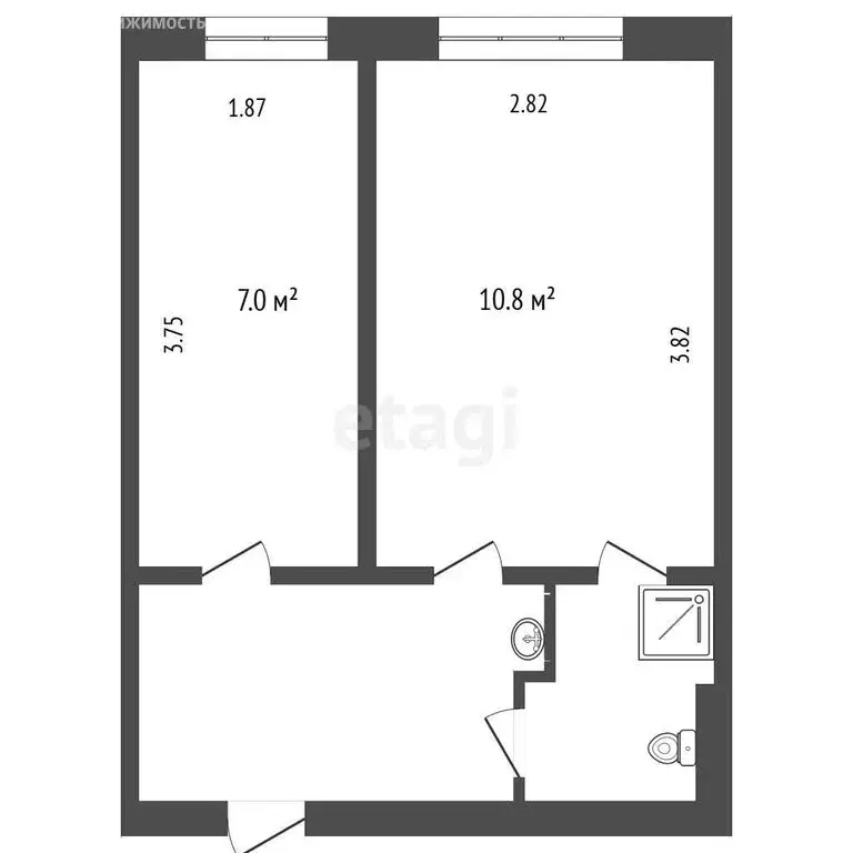 1-комнатная квартира: Тюмень, улица Парфёнова, 20А (24.5 м) - Фото 1