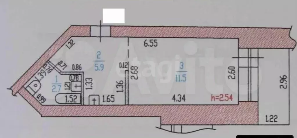 Студия Алтайский край, Барнаул ул. Малахова, 177А (22.6 м) - Фото 2