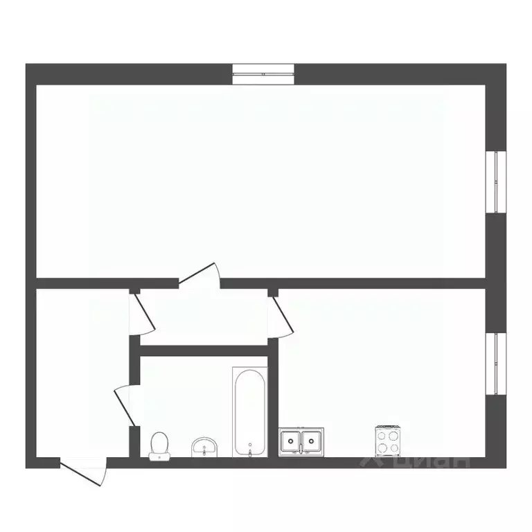 1-к кв. Тюменская область, Тюмень Холодильная ул., 132 (30.0 м) - Фото 2