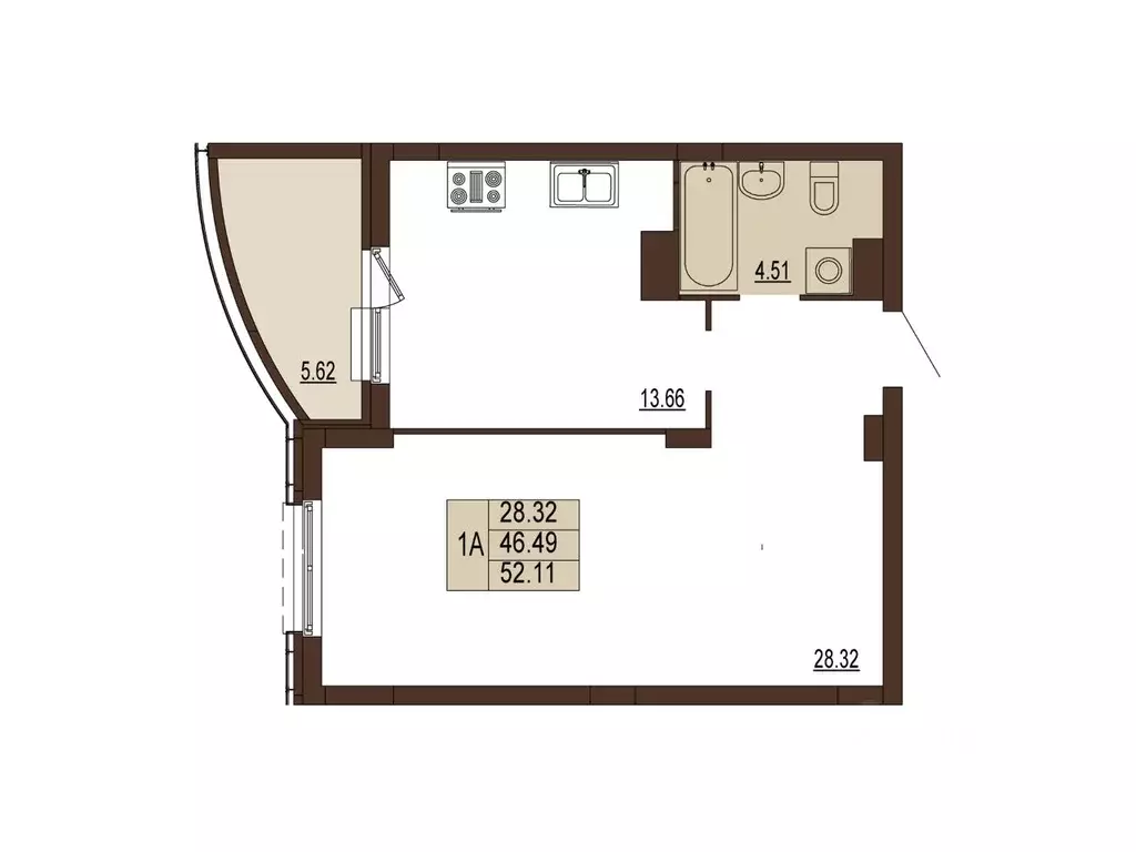 1-к кв. Владимирская область, Владимир ул. Мира, 5 (52.11 м) - Фото 1